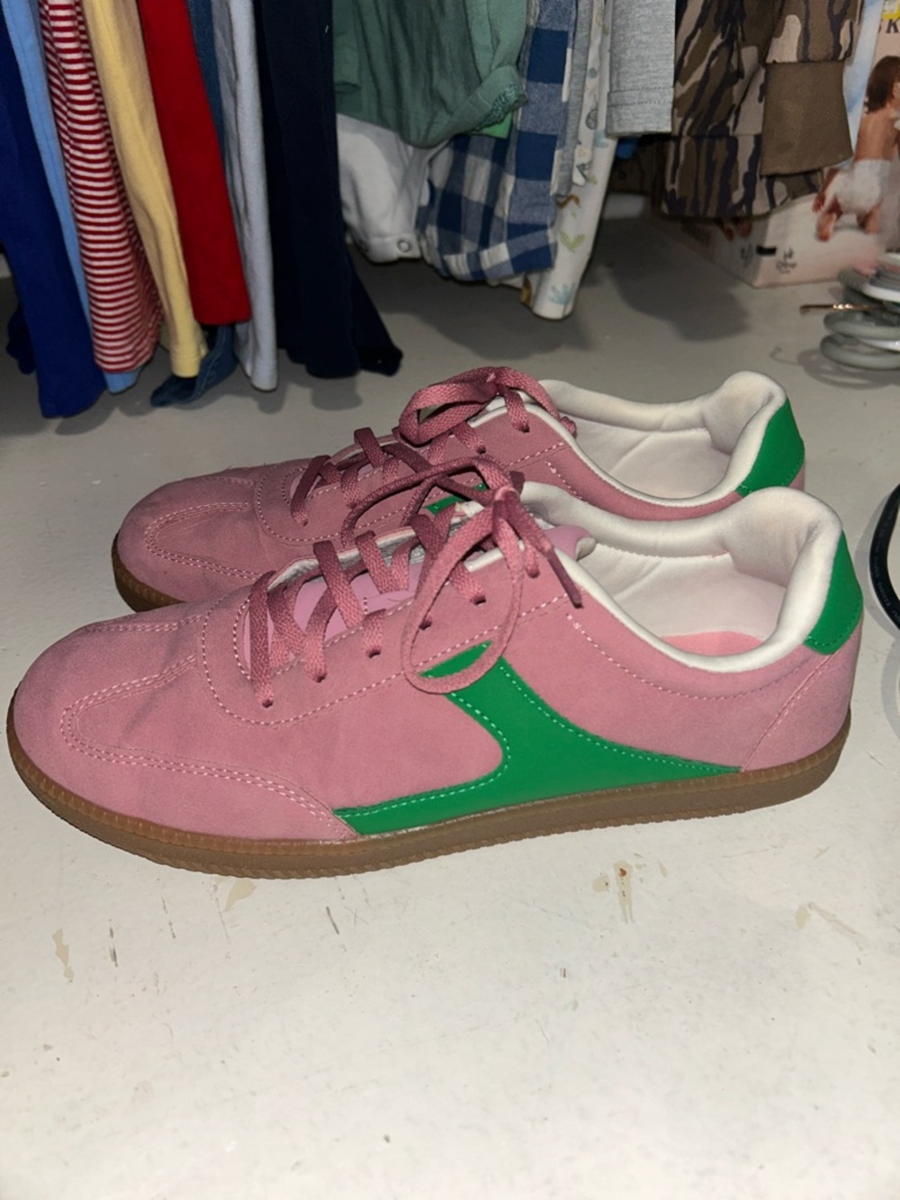 No Boundaries Pink and Green Athletic Sneakers